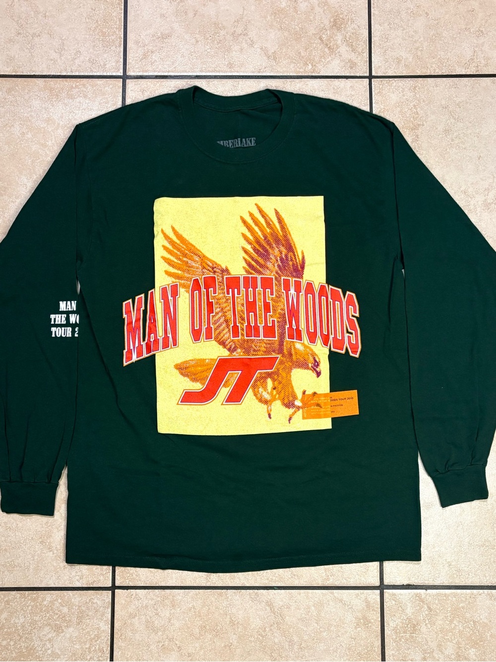 Dark Green Man of the Woods Long-Sleeve Graphic Tee
